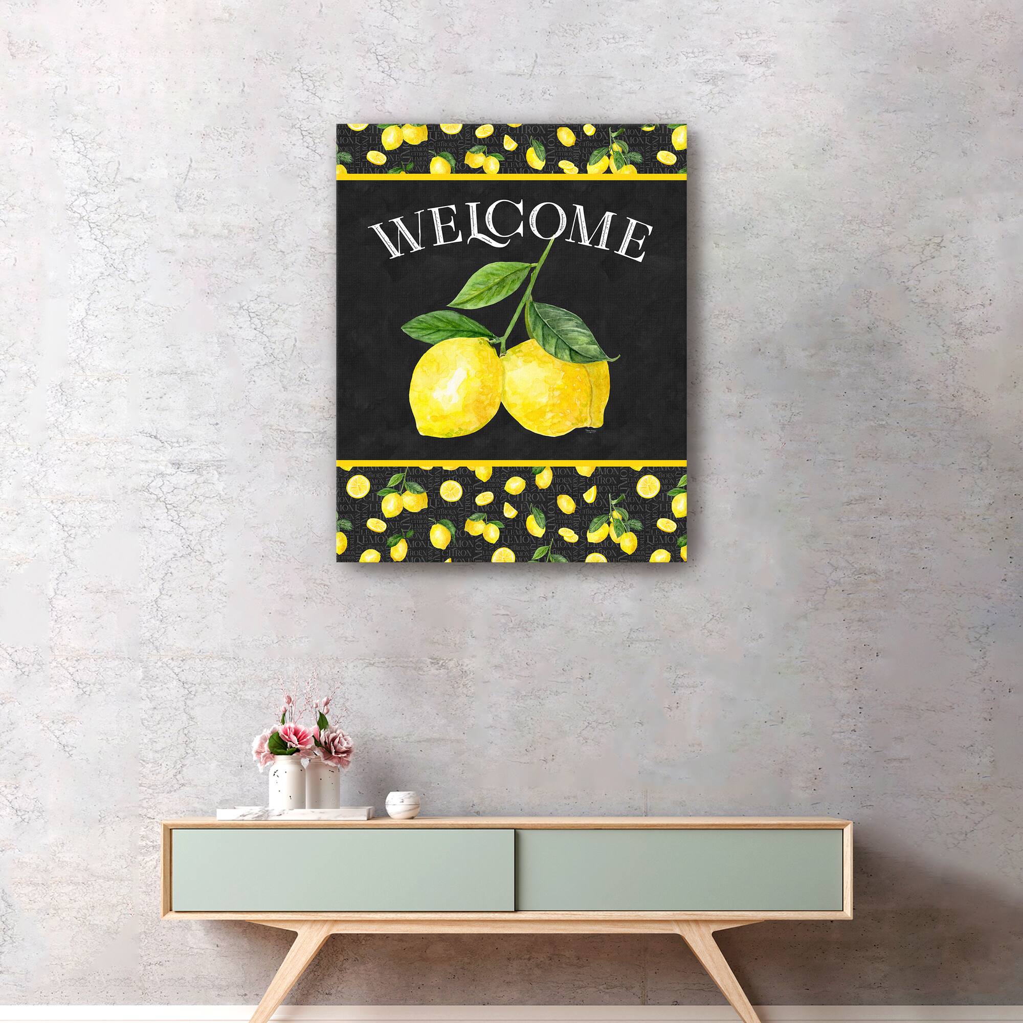 Live With Zest Sentiment Portrait II Welcome Canvas Giclee